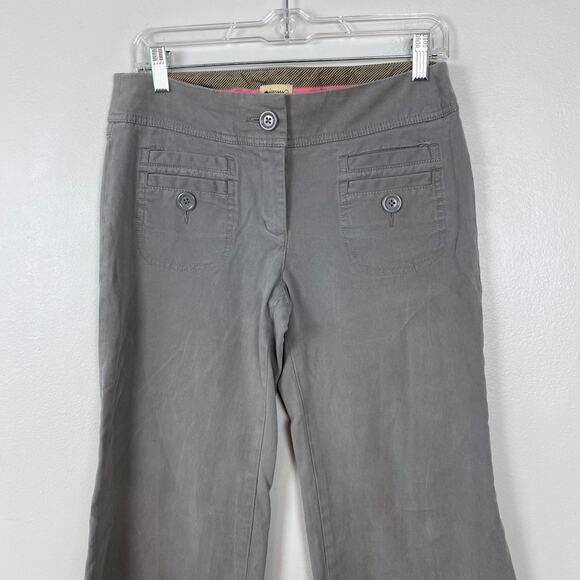 Elevenses Anthropologie Gray Wide Leg Pants Low Rise Button Detail Y2k Size 6 - Picture 2 of 8